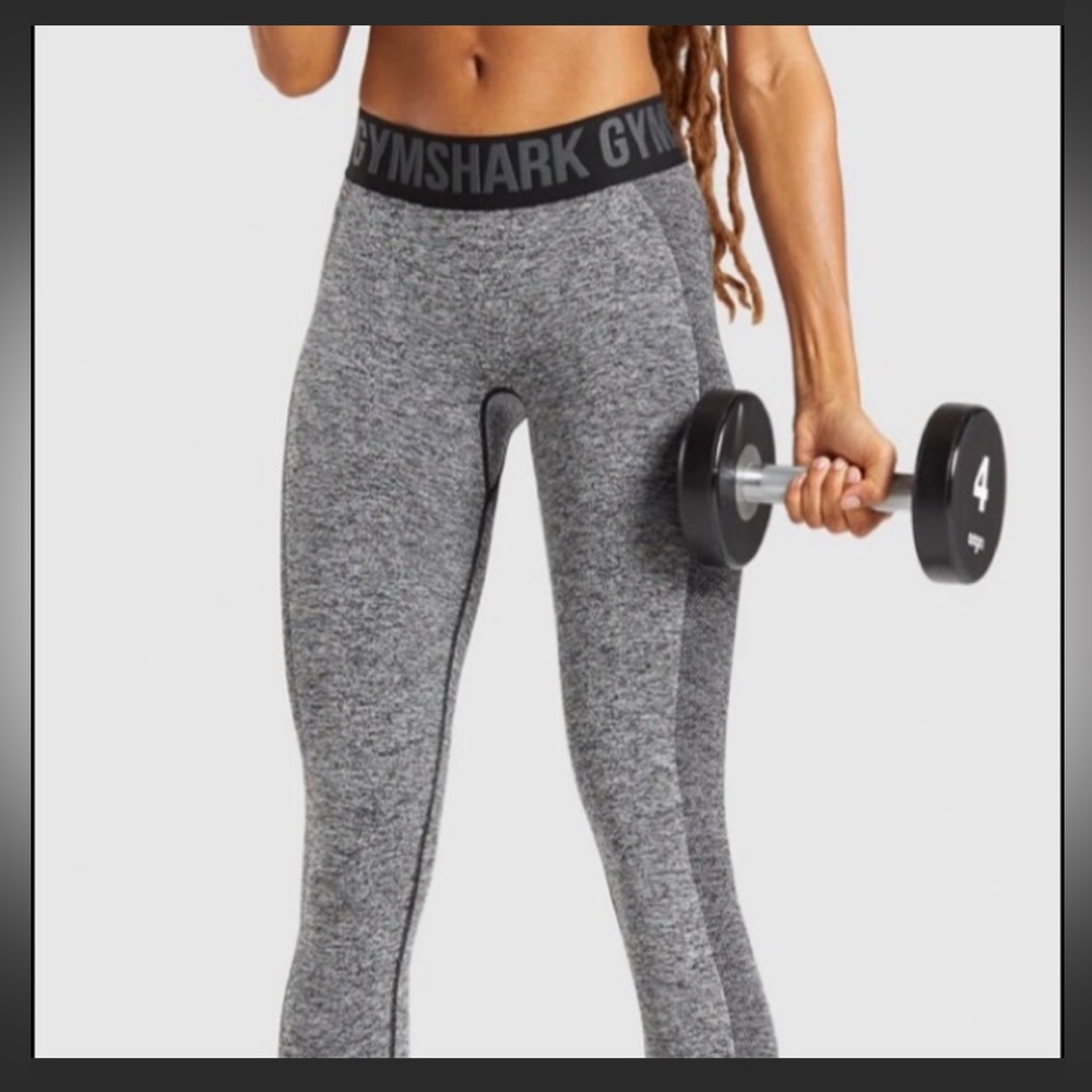 Gymshark - Flex Low Rise Leggings in Charcoal Marl Heather Gray - New